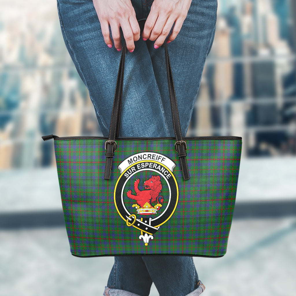 Moncrieff of Atholl Tartan Leather Tote Bag with Family Crest - Tartan Vibes Clothing