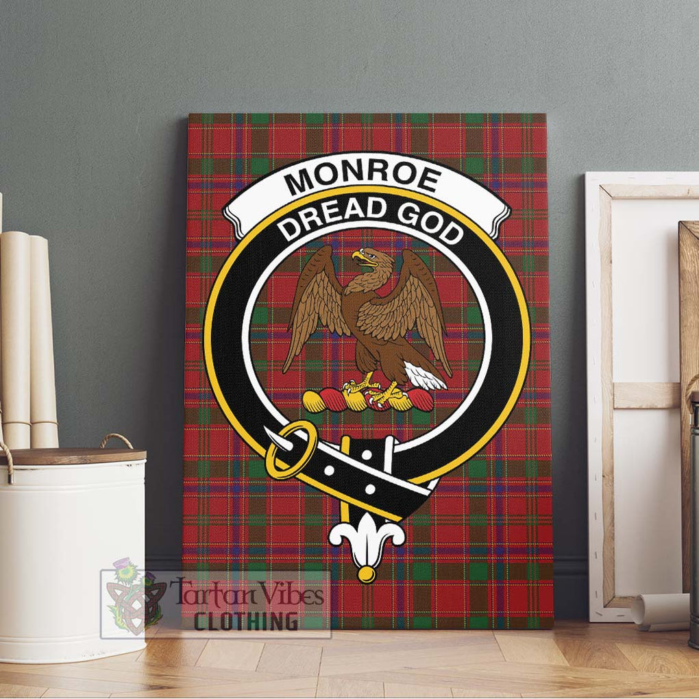 Monroe Tartan Canvas Print Wall Art with Family Crest Without Frame - Tartan Vibes Clothing