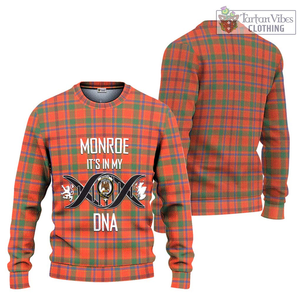 Monroe Ancient Tartan Knitted Sweater with Family Crest DNA In Me Style Unisex - Tartanvibesclothing Shop