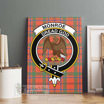 Monroe Ancient Tartan Canvas Print Wall Art with Family Crest