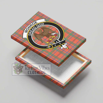 Monroe Ancient Tartan Canvas Print Wall Art with Family Crest