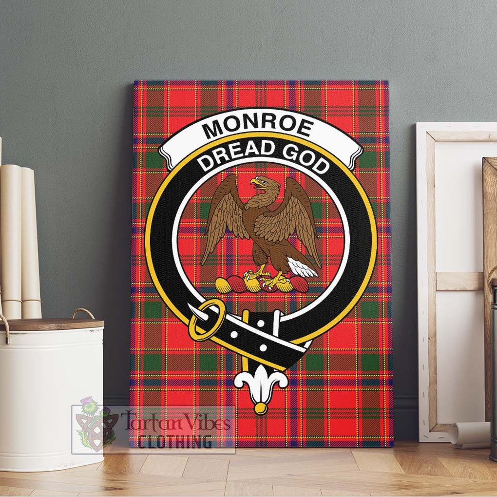 Monroe Modern Tartan Canvas Print Wall Art with Family Crest Without Frame - Tartan Vibes Clothing