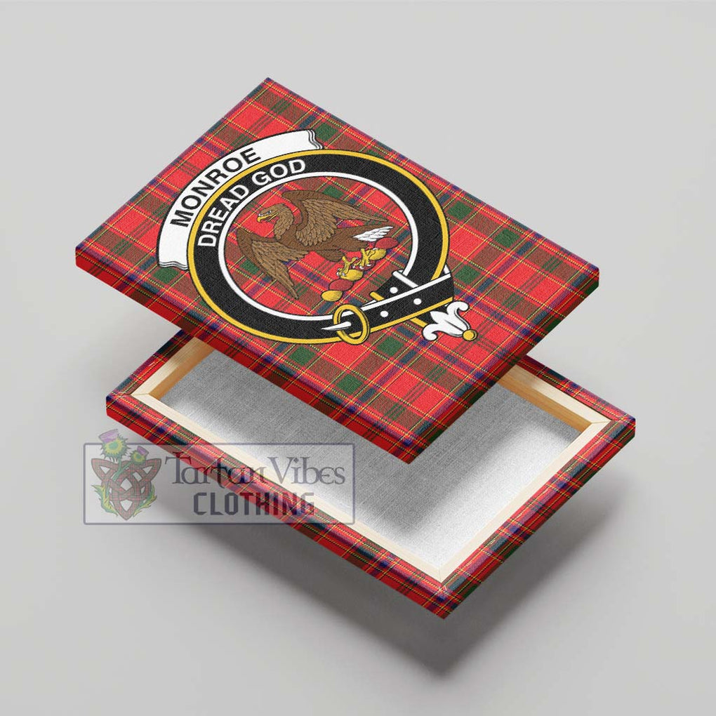 Monroe Modern Tartan Canvas Print Wall Art with Family Crest - Tartan Vibes Clothing