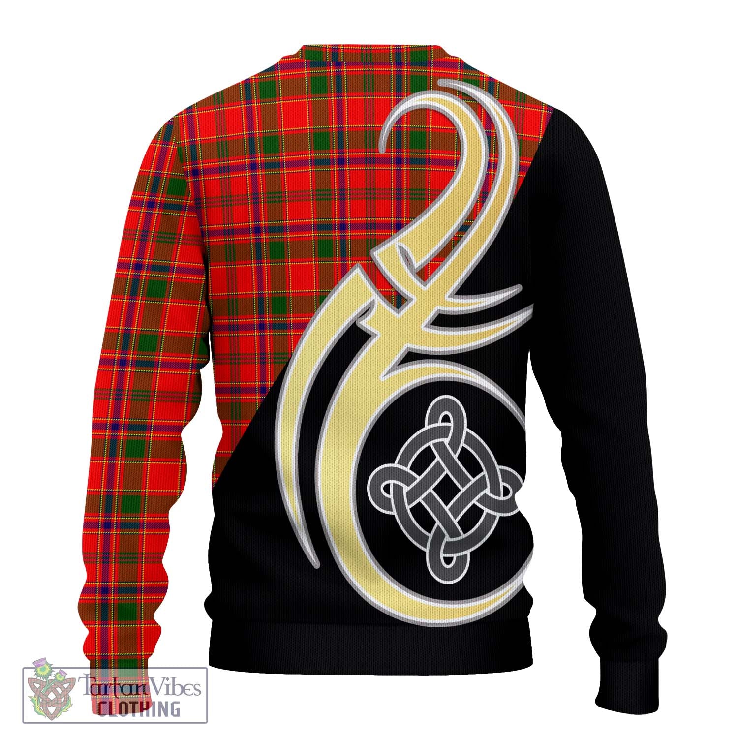 Monroe Modern Tartan Knitted Sweater with Family Crest and Celtic Symbol Style - Tartan Vibes Clothing