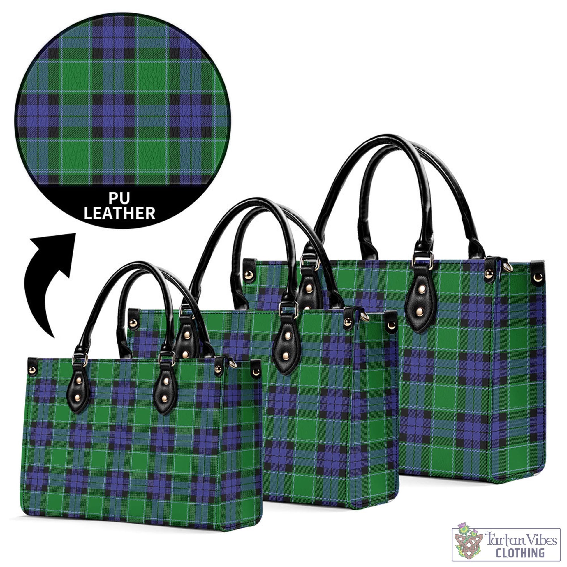 Tartan Vibes Clothing Monteith Tartan Luxury Leather Handbags