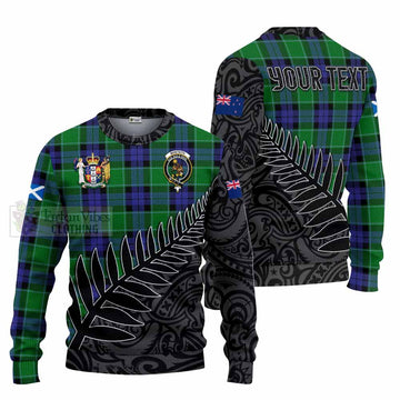 Monteith Crest Tartan Knitted Sweater with New Zealand Silver Fern Half Style