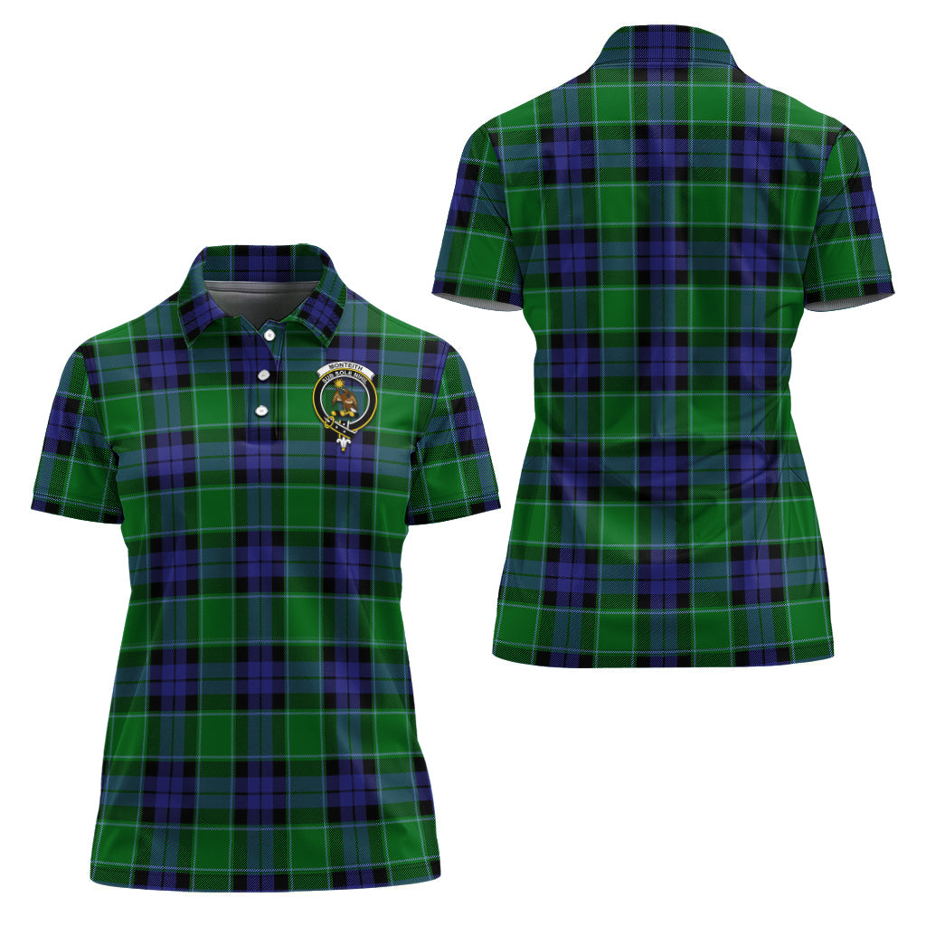 Monteith Tartan Polo Shirt with Family Crest For Women Women - Tartan Vibes Clothing