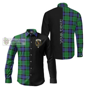 Monteith Tartan Long Sleeve Button Shirt with Family Crest and Half Of Me Style