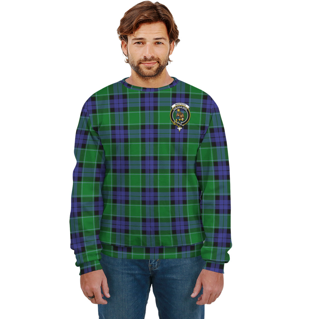 Monteith Tartan Sweatshirt with Family Crest Unisex - Tartan Vibes Clothing