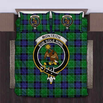 Monteith Tartan Quilt Bed Set with Family Crest