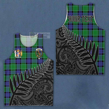 Monteith Crest Tartan Men's Tank Top with New Zealand Silver Fern Half Style