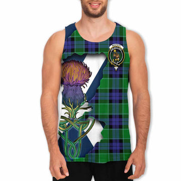 Monteith Tartan Family Crest Men's Tank Top Scottish Thistle Celtic Inspired Men - Tartan Vibes Clothing