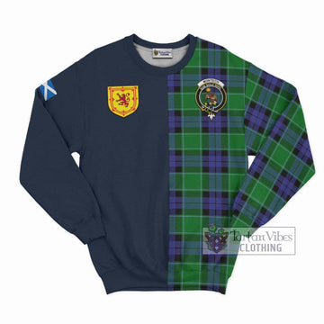 Monteith Tartan Sweatshirt Alba with Scottish Lion Royal Arm Half Style