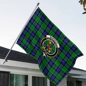 Monteith Tartan House Flag with Family Crest