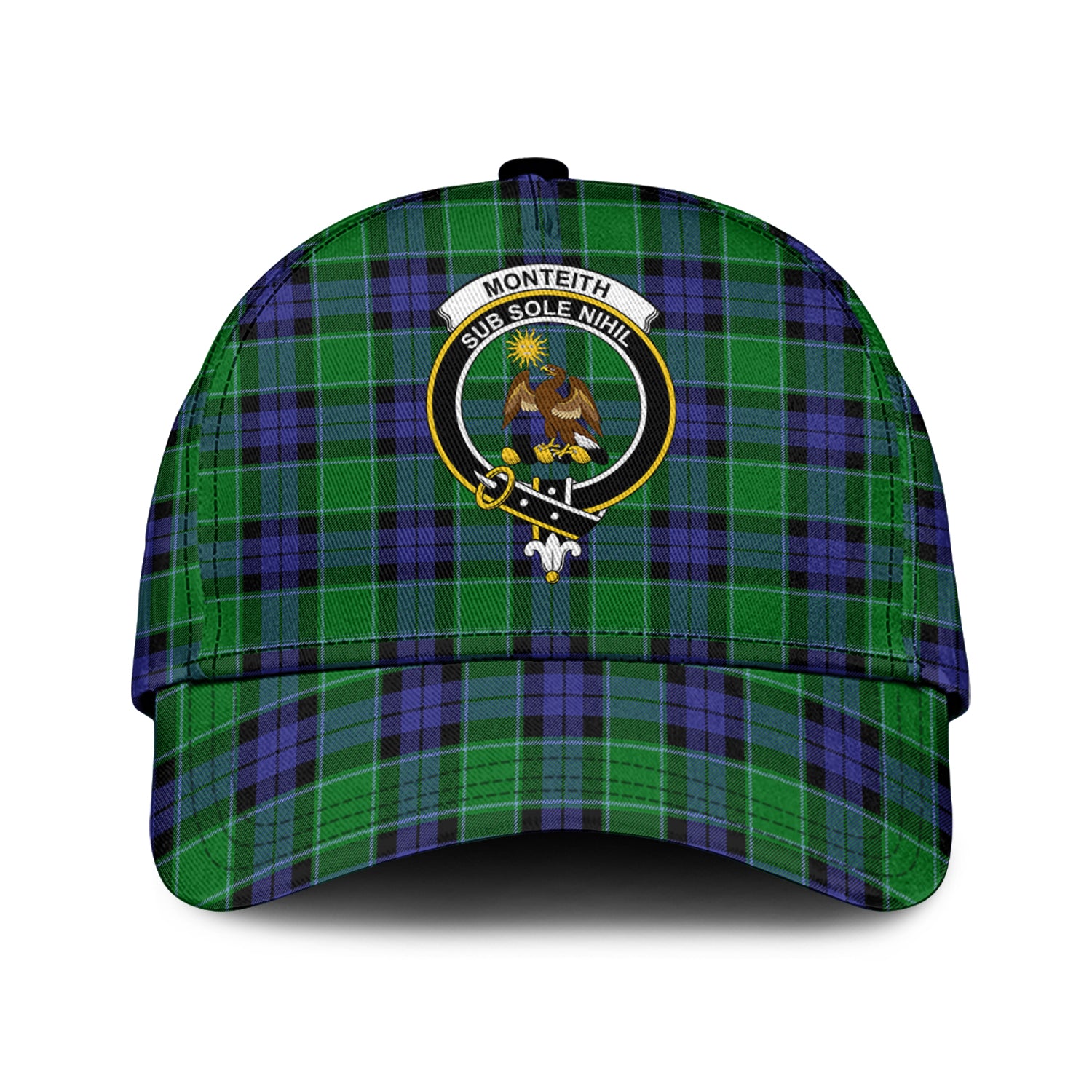 Monteith Tartan Classic Cap with Family Crest Classic Cap Universal Fit - Tartan Vibes Clothing