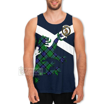 Monteith Tartan Lion Rampant Men's Tank Top Proudly Display Your Heritage with Alba Gu Brath and Clan Name Men - Tartan Vibes Clothing