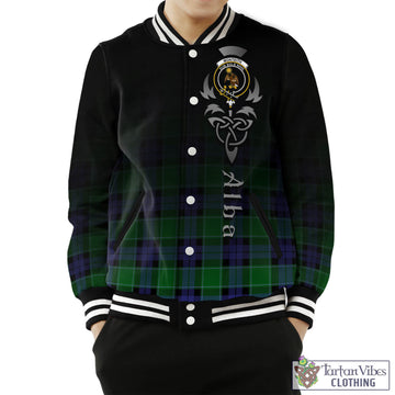 Monteith Tartan Baseball Jacket Featuring Alba Gu Brath Family Crest Celtic Inspired