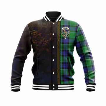 Monteith Tartan Family Crest Baseball Jacket Alba Gu Brath Be Brave Lion Ancient Style Unisex - Tartan Vibes Clothing
