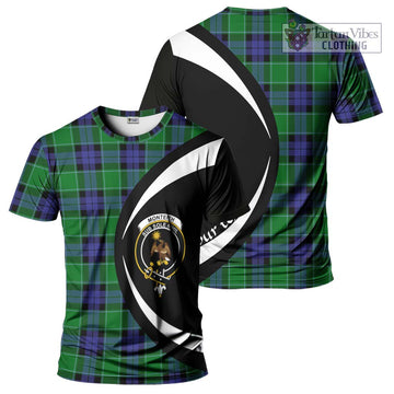 Monteith Tartan T-Shirt with Family Crest Circle Style