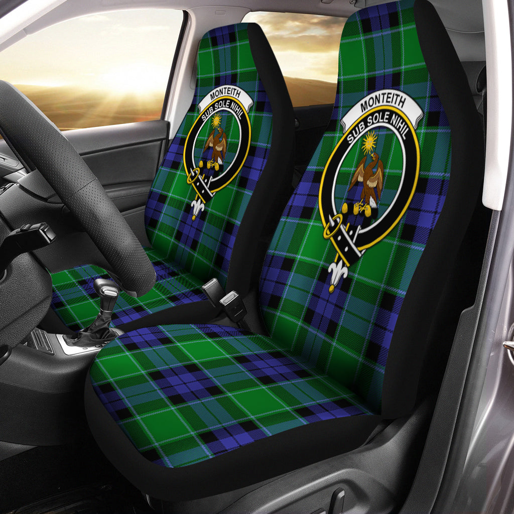 Monteith Tartan Car Seat Cover with Family Crest One Size - Tartan Vibes Clothing