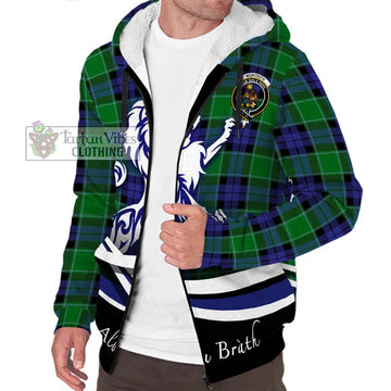 Monteith Tartan Sherpa Hoodie with Alba Gu Brath Regal Lion Emblem