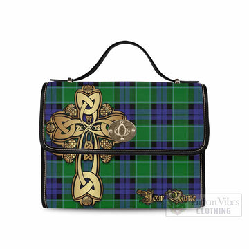 Monteith Tartan Waterproof Canvas Bag Golden Thistle Celtic Cross Style