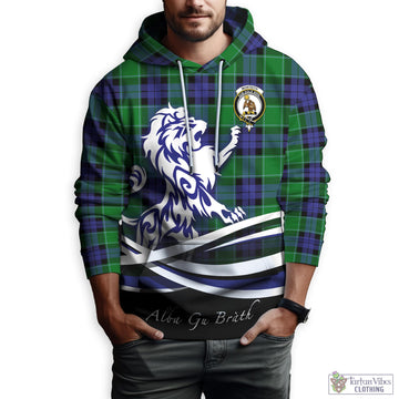 Monteith Tartan Hoodie with Alba Gu Brath Regal Lion Emblem