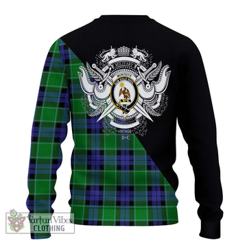 Monteith Tartan Ugly Sweater with Family Crest and Military Logo Style