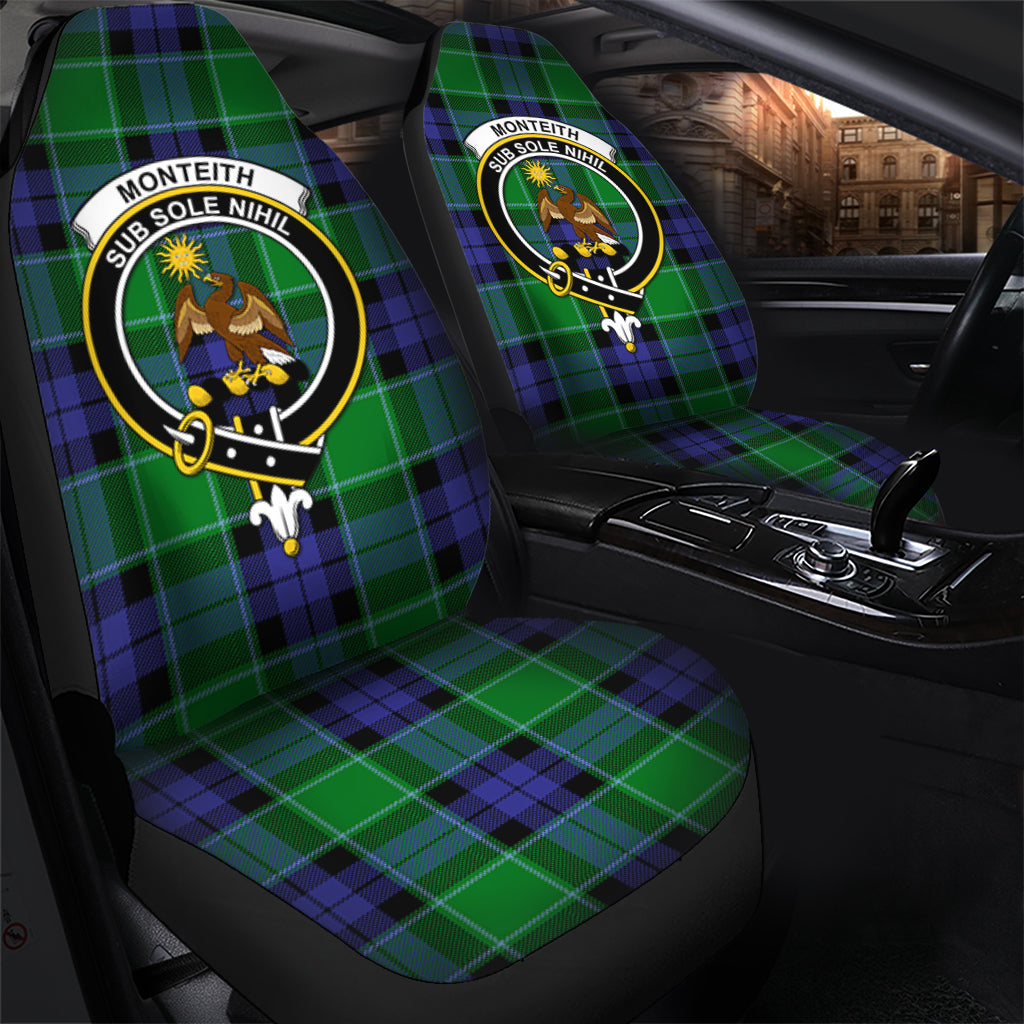 Monteith Tartan Car Seat Cover with Family Crest - Tartan Vibes Clothing