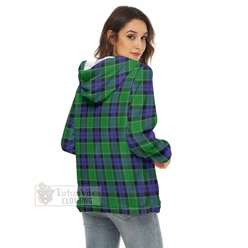 Monteith Tartan Women's Borg Fleece Hoodie with Half Zip - Tartan Vibes Clothing