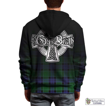 Monteith Tartan Hoodie Featuring Alba Gu Brath Family Crest Celtic Inspired