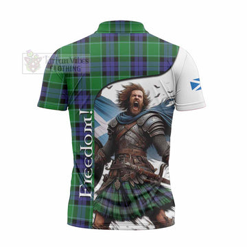 Monteith Crest Tartan Zipper Polo Shirt Inspired by the Freedom of Scottish Warrior - Tartan Vibes Clothing