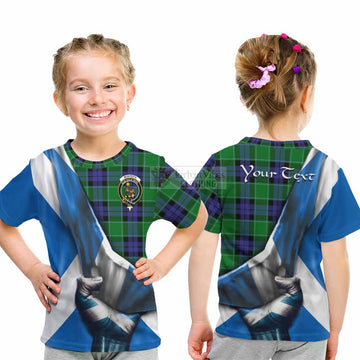 Monteith Tartan Kid T-Shirt with Family Crest Scotland Patriotic Style - Tartan Vibes Clothing
