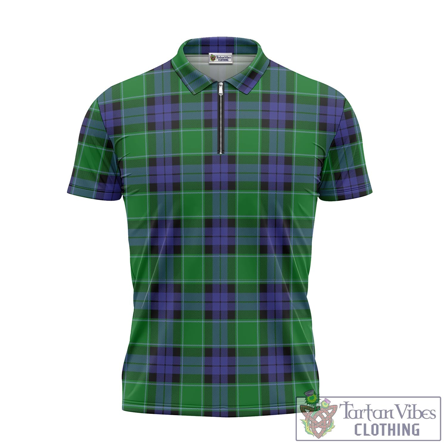 Tartan Vibes Clothing Monteith Tartan Zipper Polo Shirt