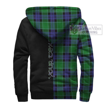 Monteith Tartan Sherpa Hoodie with Family Crest and Half Of Me Style