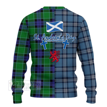 Monteith Tartan Knitted Sweater Happy St. Andrew's Day Half Tartan Style