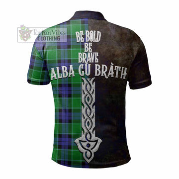 Monteith Tartan Family Crest Polo Shirt Alba Gu Brath Be Brave Lion Ancient Style - Tartan Vibes Clothing