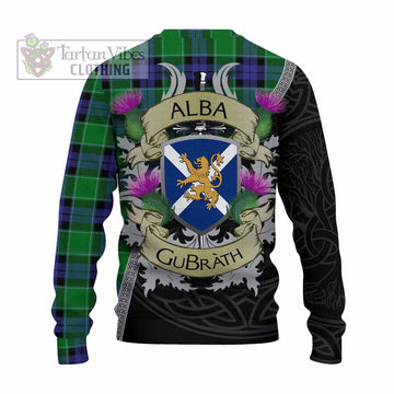 Monteith Tartan Family Crest Knitted Sweater Lion Rampant Royal Thistle Shield Celtic Inspired - Tartan Vibes Clothing
