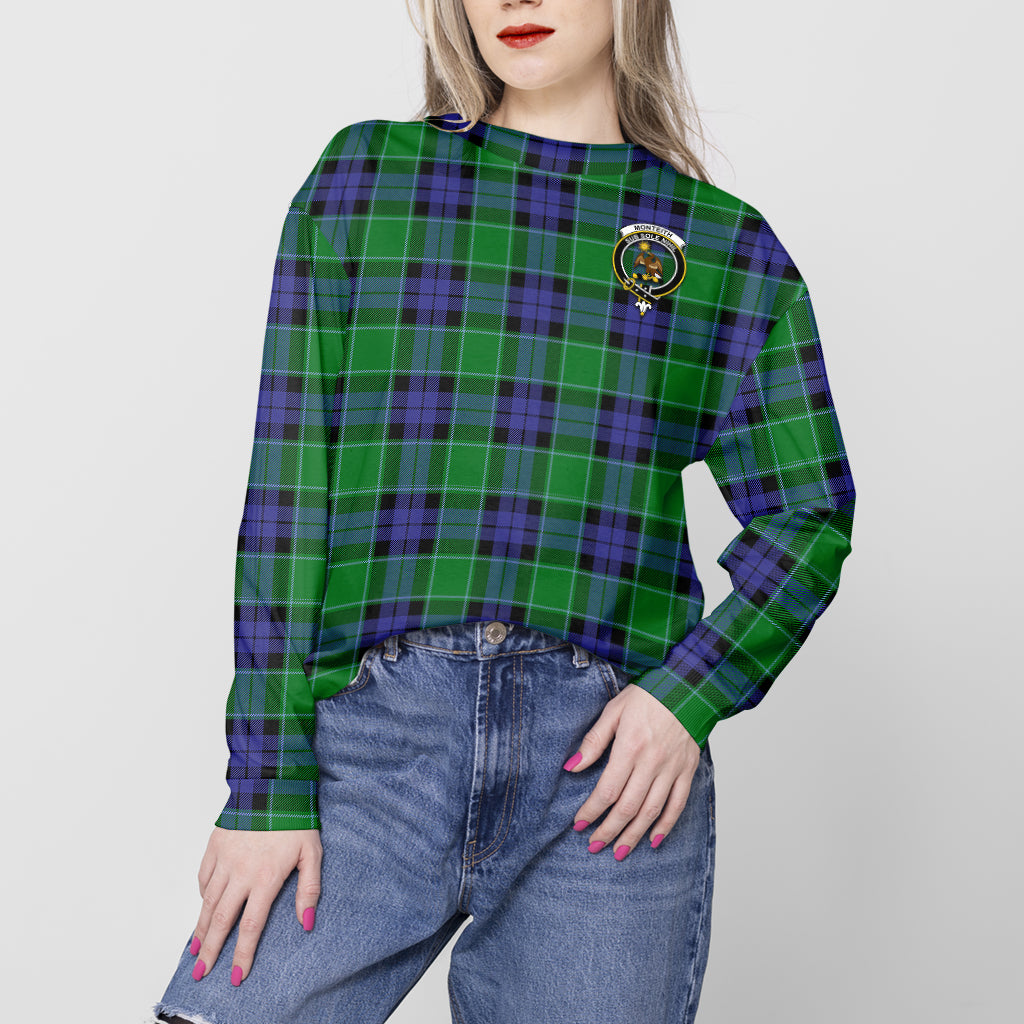 Monteith Tartan Sweatshirt with Family Crest - Tartan Vibes Clothing