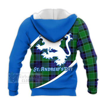 Monteith Family Crest Tartan Knitted Hoodie Celebrate Saint Andrew's Day in Style