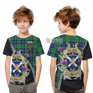 Monteith Tartan Family Crest Kid T-Shirt Lion Rampant Royal Thistle Shield Celtic Inspired - Tartan Vibes Clothing