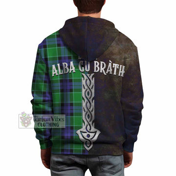Monteith Tartan Family Crest Hoodie Alba Gu Brath Be Brave Lion Ancient Style - Tartan Vibes Clothing