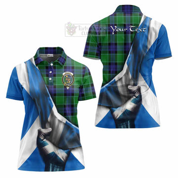 Monteith Tartan Women's Polo Shirt with Family Crest Scotland Patriotic Style - Tartan Vibes Clothing