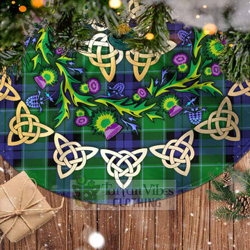 Monteith Tartan Christmas Tree Skirt with Thistle Celtic Knot Style - Tartan Vibes Clothing