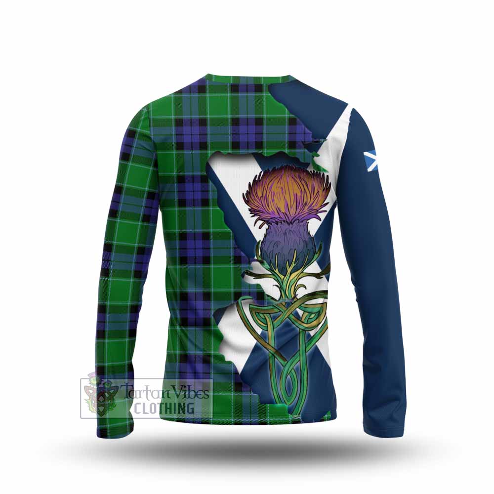 Monteith Tartan Family Crest Long Sleeve T-Shirt Scottish Thistle Celtic Inspired - Tartan Vibes Clothing