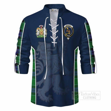 Monteith Tartan Ghillie Kilt Shirt with Family Crest and Lion Rampant Vibes Sport Style - Tartan Vibes Clothing