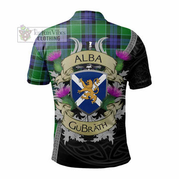 Monteith Tartan Family Crest Polo Shirt Lion Rampant Royal Thistle Shield Celtic Inspired - Tartan Vibes Clothing