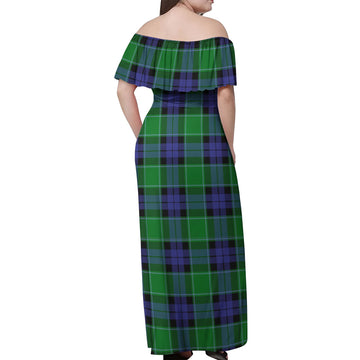 Monteith Tartan Off Shoulder Long Dress