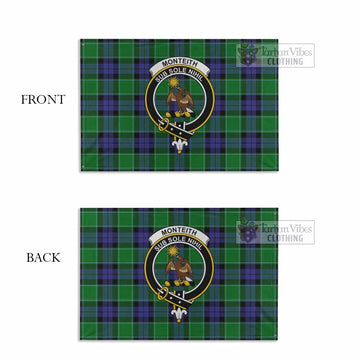 Monteith Tartan House Flag with Family Crest