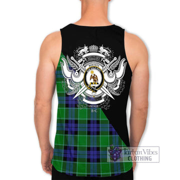 Monteith Tartan Men's Tank Top with Family Crest and Military Logo Style - Tartan Vibes Clothing